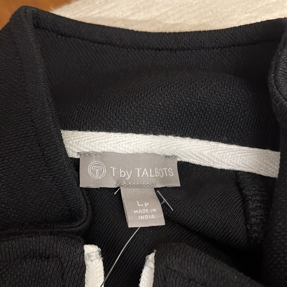 T by Talbots cotton pique black and white zip jacket. Size LP. NWT - Picture 8 of 8